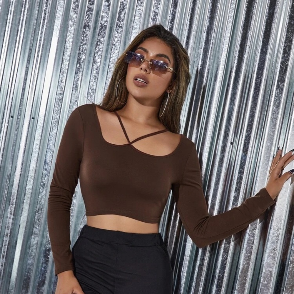Brown crop top